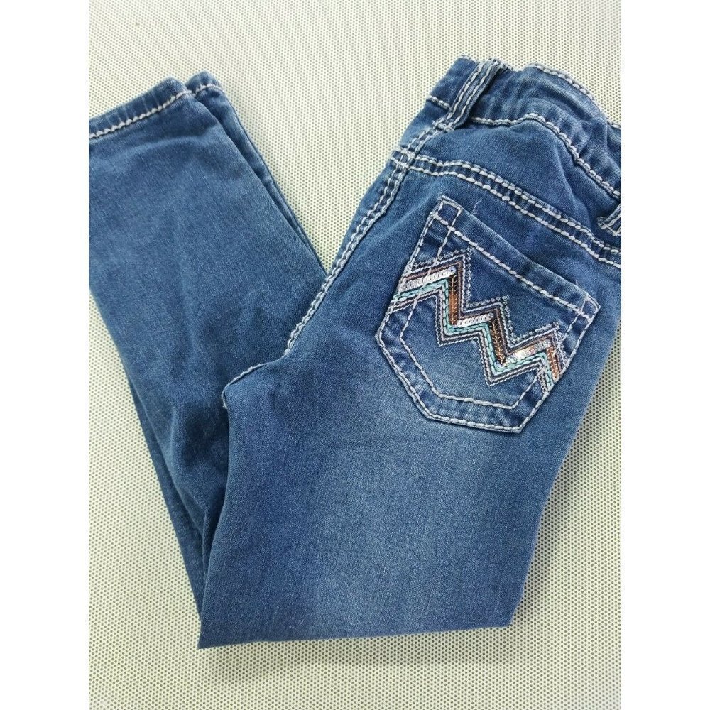 Girls First Skinny jeans Sz10 rear pocket embellis - Picture 2 of 8
